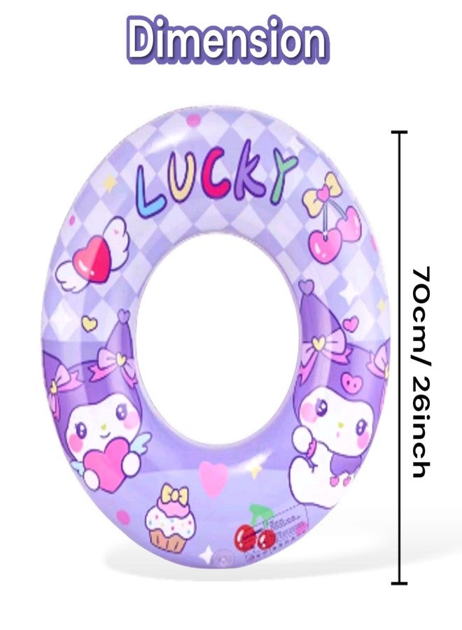 AMYCAUR Kids Swimming Ring, Cartoon Print Pool Float (1 Pcs) Inflatable Safety Tube for Toddlers, Safe & Comfortable Swim Tube for Toddlers, Suitable for 3+ Years Children's (Kuromi) - Image 3